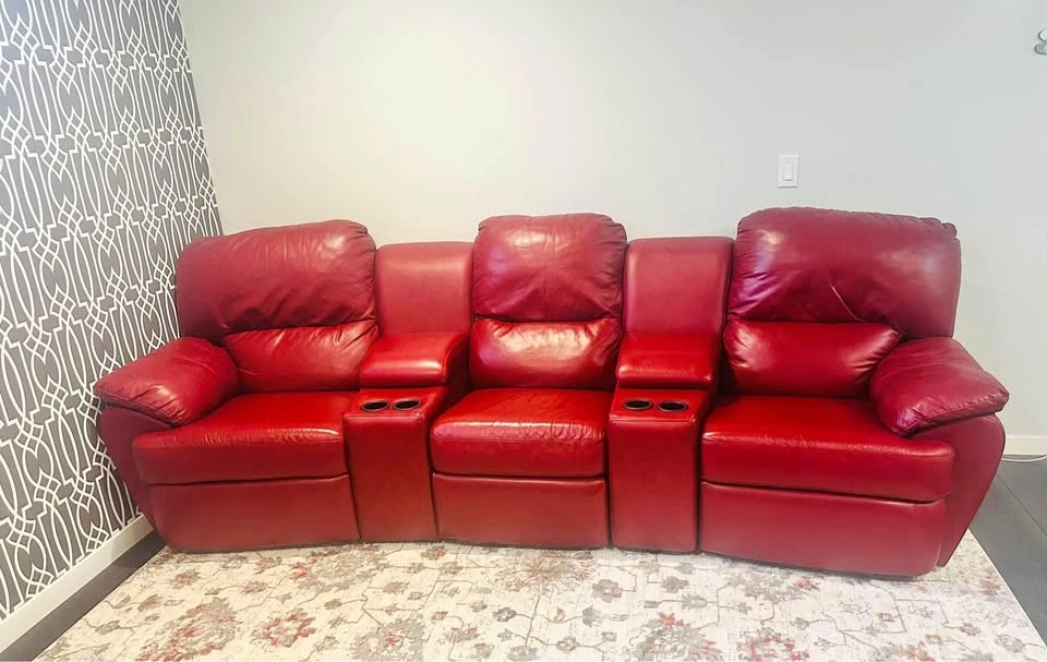 Home Theater Recliner Leather Sofa Set