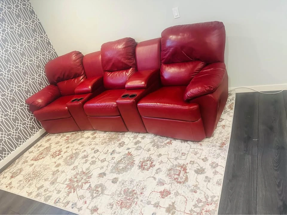 Home Theater Recliner Leather Sofa Set - photo 3