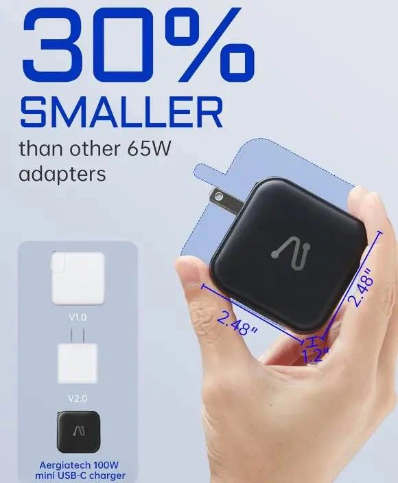 AergiaTech 100W Mini Fast Charger w 4 Ports - photo 2