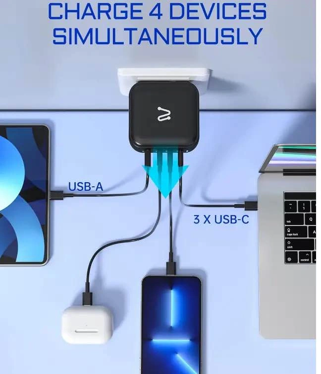 AergiaTech 100W Mini Fast Charger w 4 Ports - photo 3