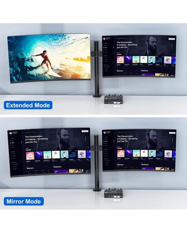 KVM Switch 2 Monitors 2 Computers BNIB image indicator(3)