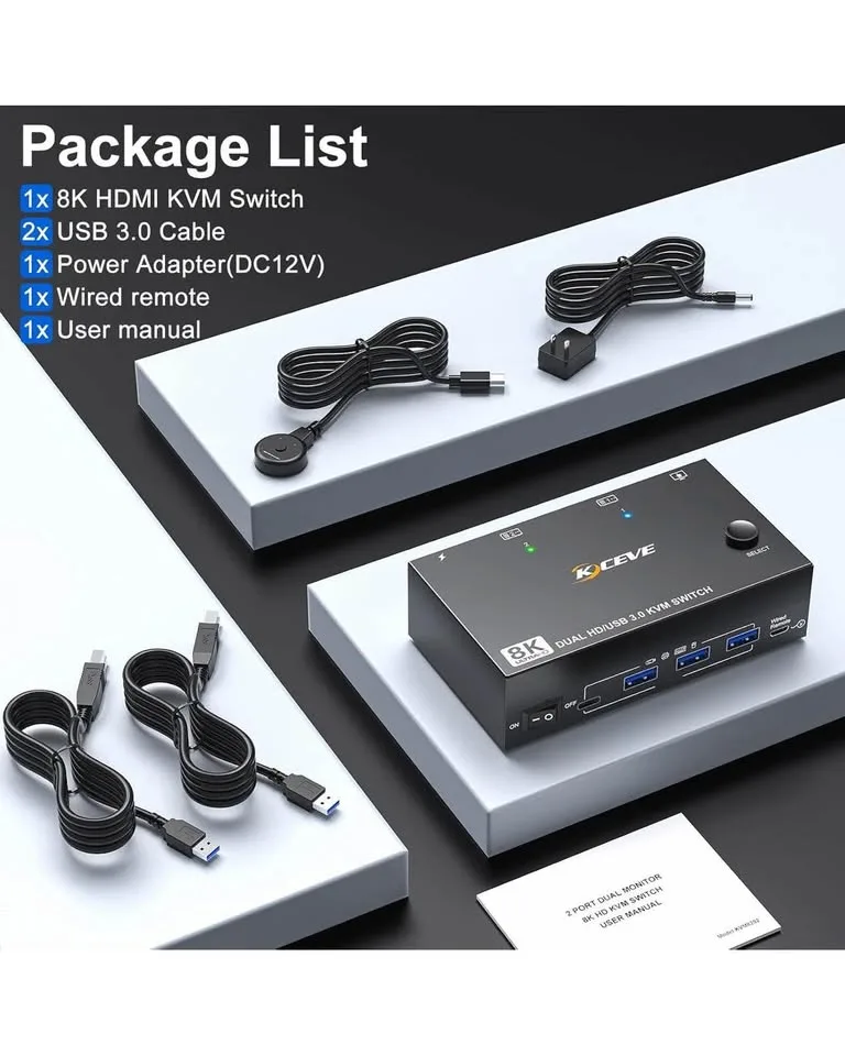 KVM Switch 2 Monitors 2 Computers BNIB image indicator(7)