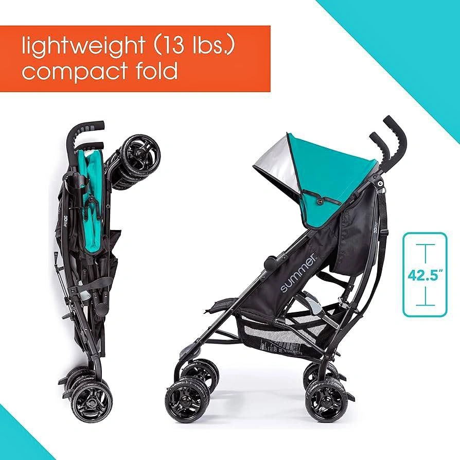 Summer Infant 3Dlite Convenience Stroller, Teal
