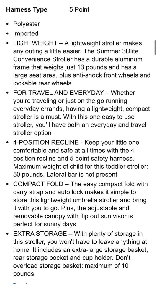 Summer Infant 3Dlite Convenience Stroller, Teal - photo 2