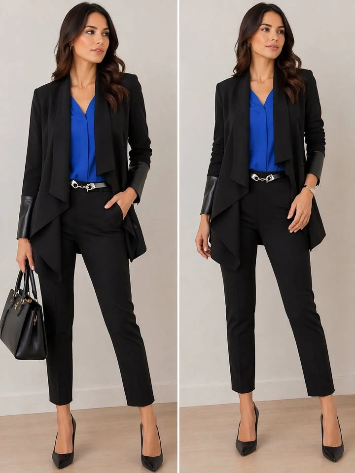 Rudsak Black Waterfall Blazer with Vegan Leather Trim - photo 2
