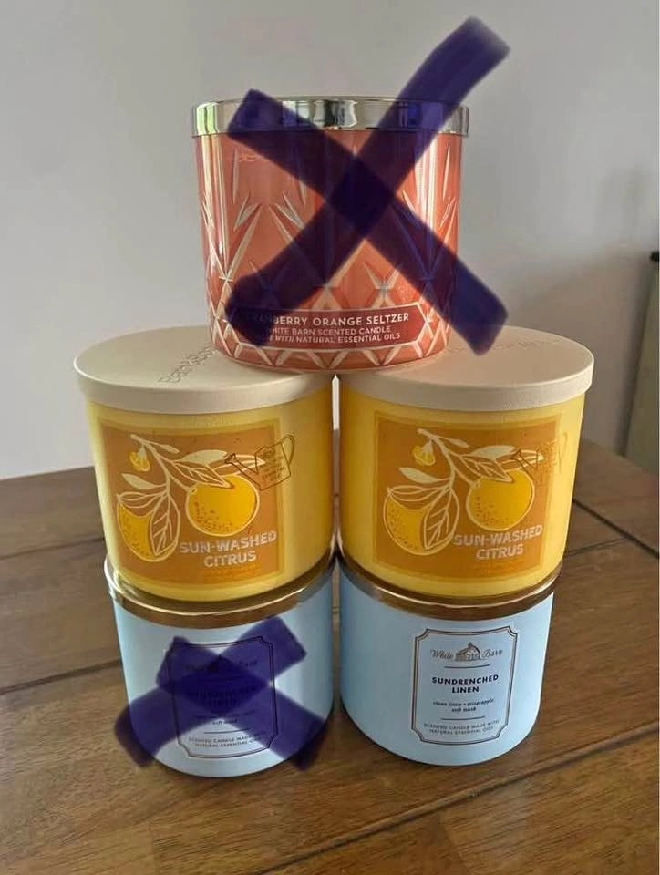 Set of 3 Bath & Body Works 3 Wick Candles