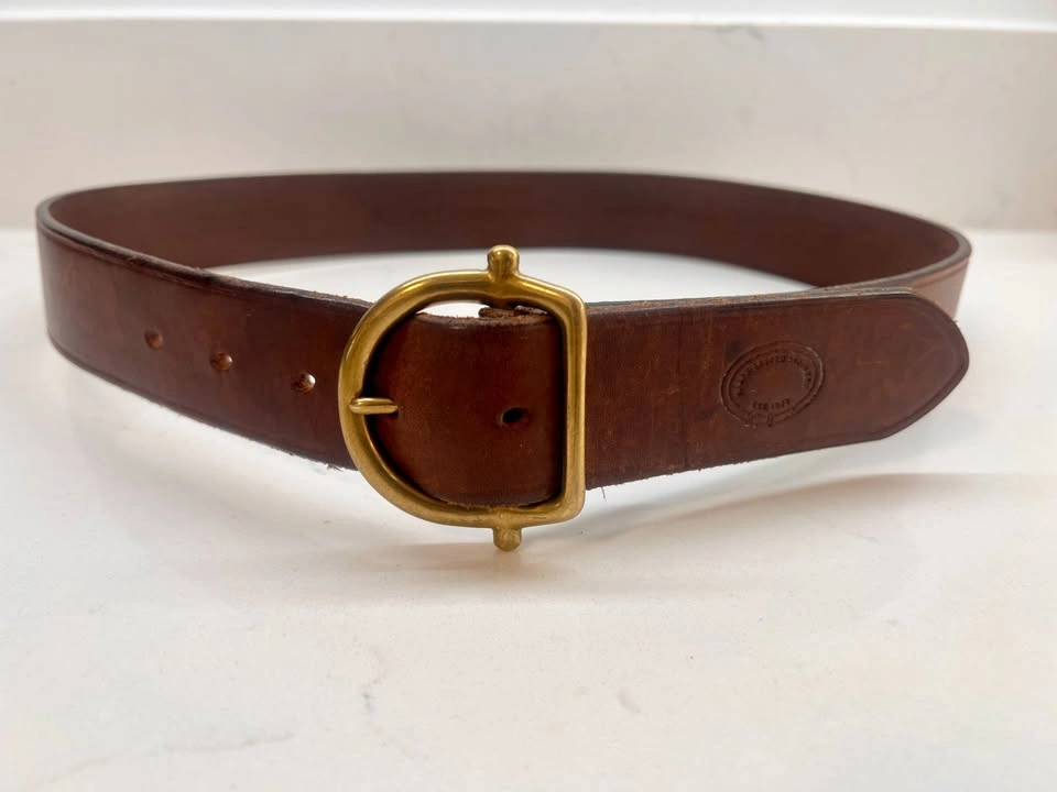 Ralph Lauren Brown Leather Belt with Brass Buckle - photo 2