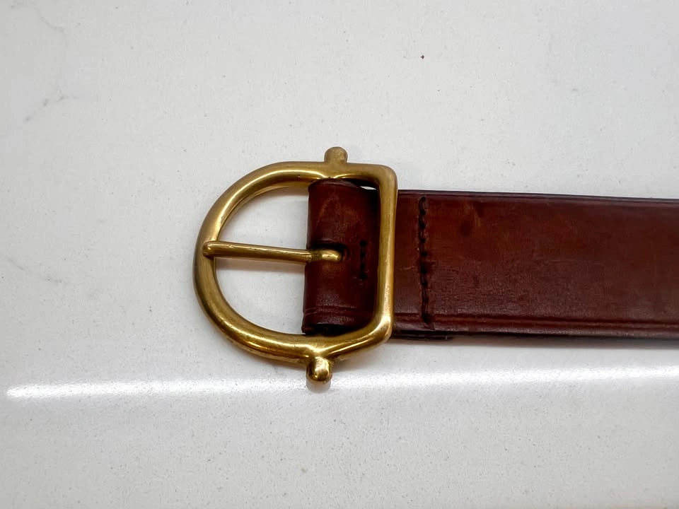 Ralph Lauren Brown Leather Belt with Brass Buckle - photo 3
