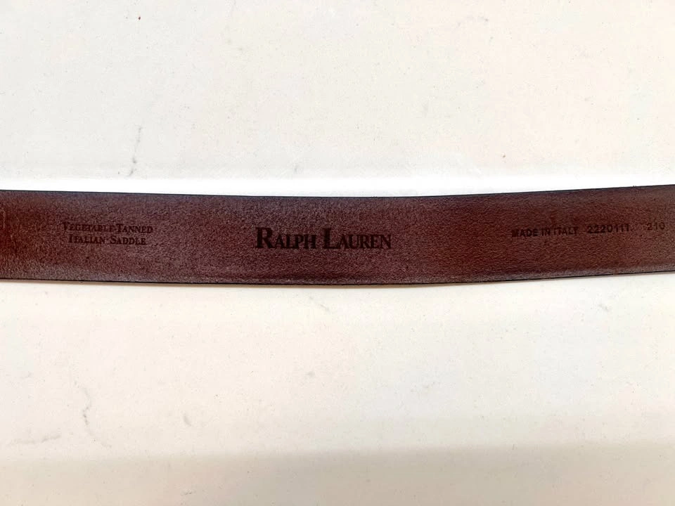 Ralph Lauren Brown Leather Belt with Brass Buckle - photo 5