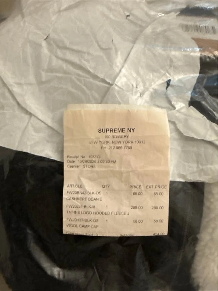 Sealed Supreme x TNF S-Logo Hooded Fleece Jacket - Black - M - photo 2
