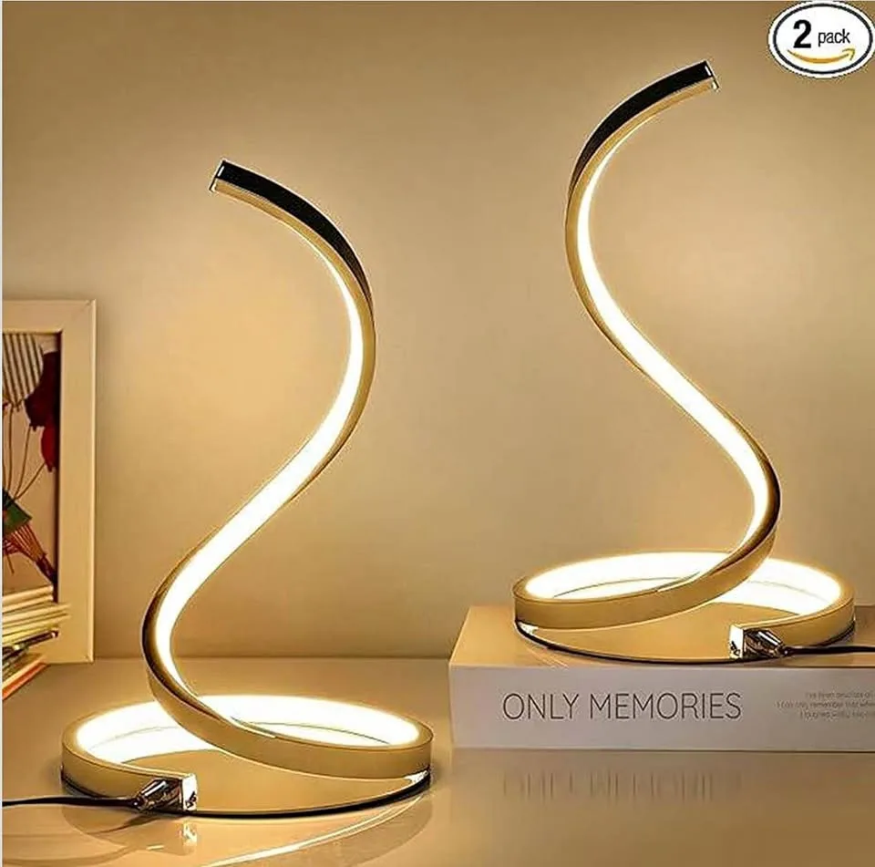 Modern Spiral LED Table Lamps, Set of 2 BNIB thumbnail