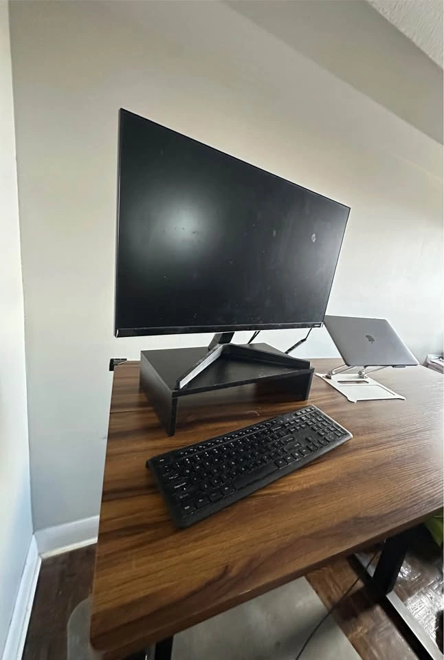 Electric Height Adjustable Standing Desk, Walnut SHW - photo 2
