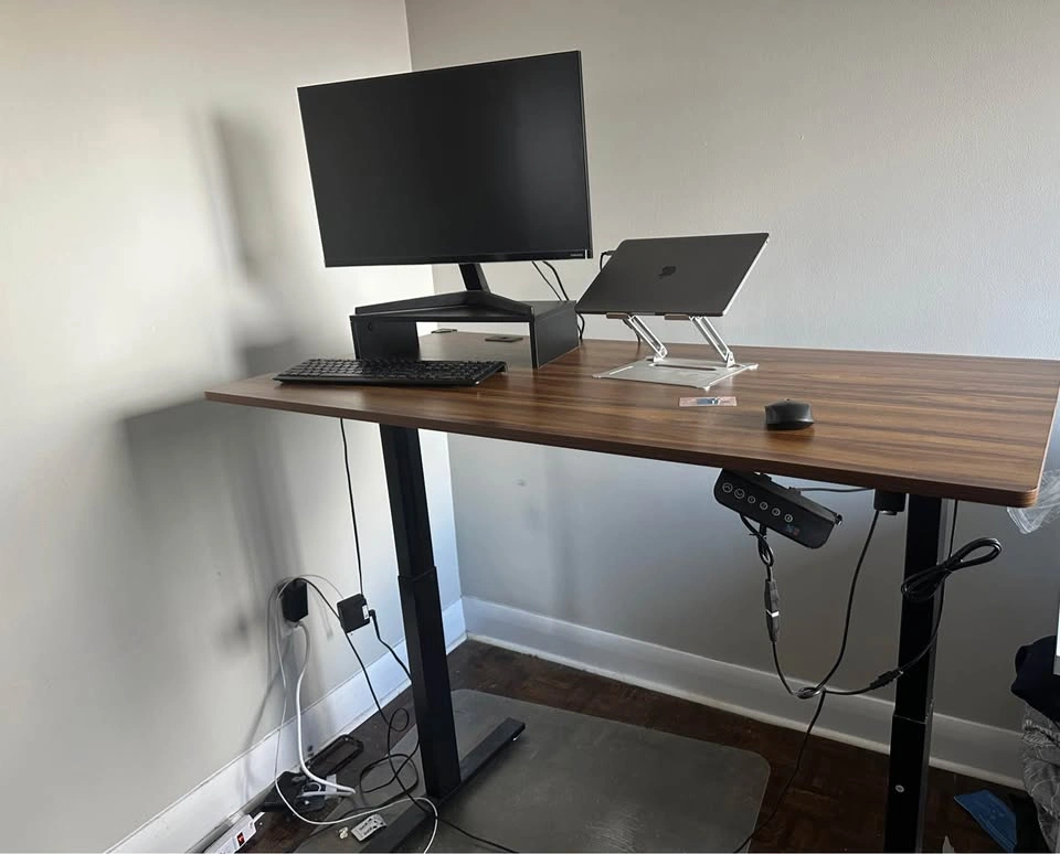 Electric Height Adjustable Standing Desk, Walnut SHW - photo 3