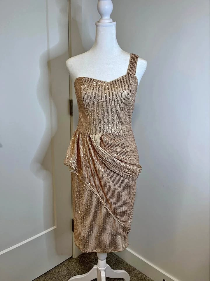 GRACE KARIN Rose Gold Sequin Dress