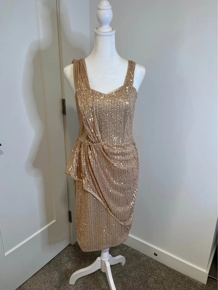 GRACE KARIN Rose Gold Sequin Dress - photo 4