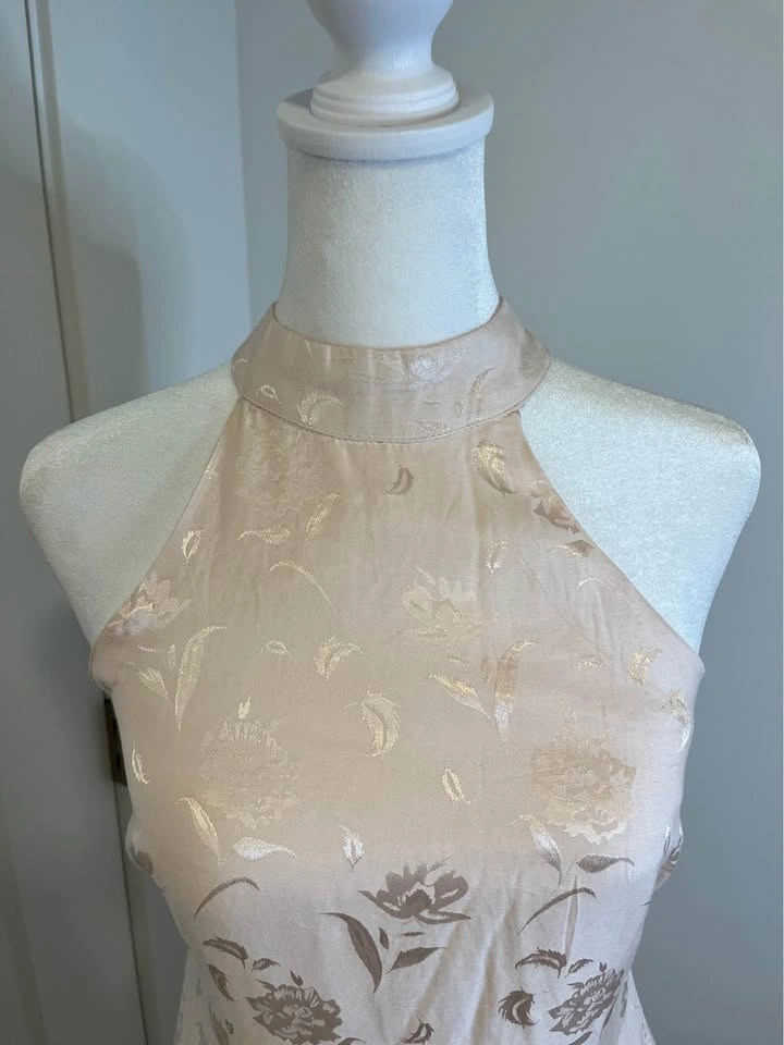 LULUS Blush Floral Halter Evening Gown (NWT) - photo 3