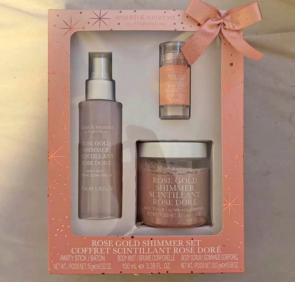 Rose gold shimmer set - vanilla scent