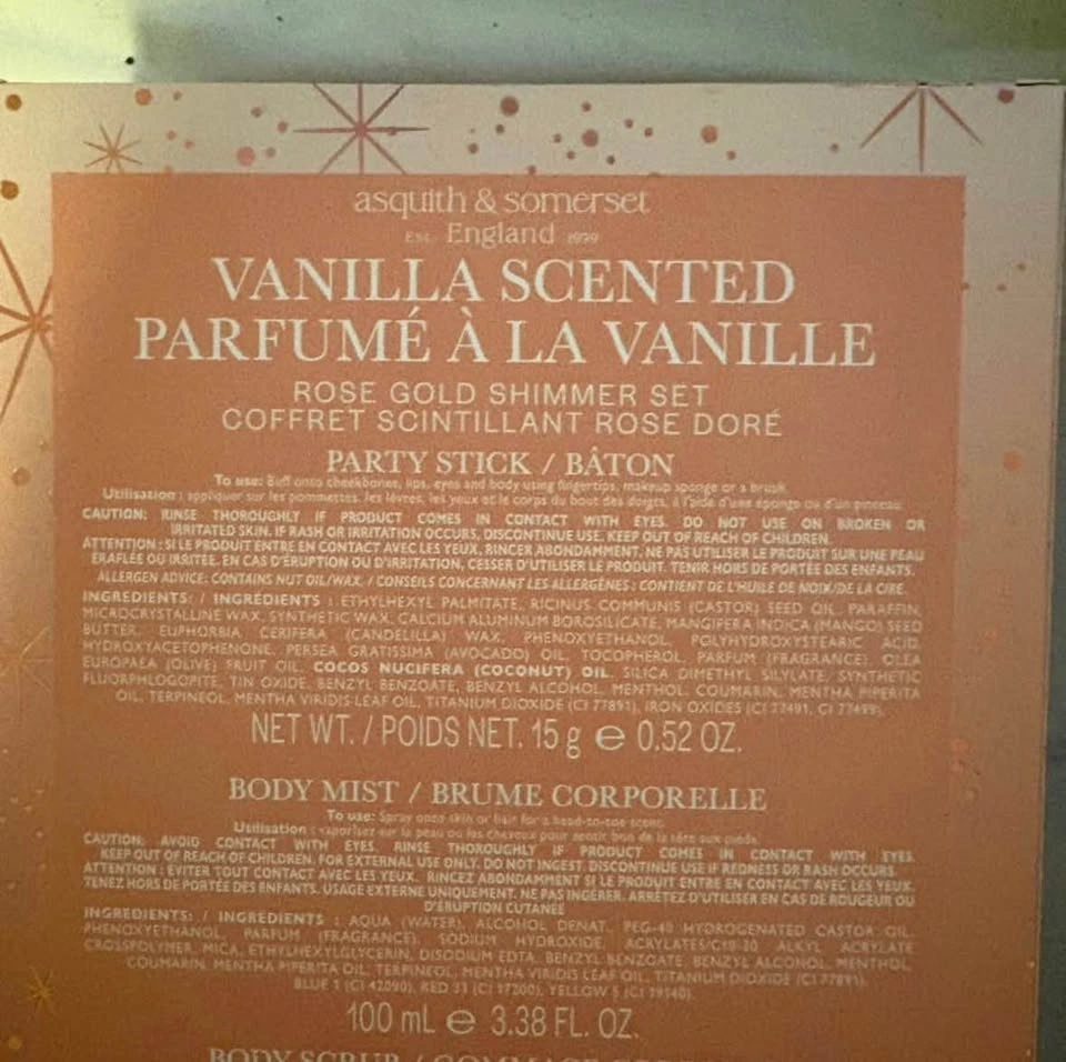 Rose gold shimmer set - vanilla scent - photo 2