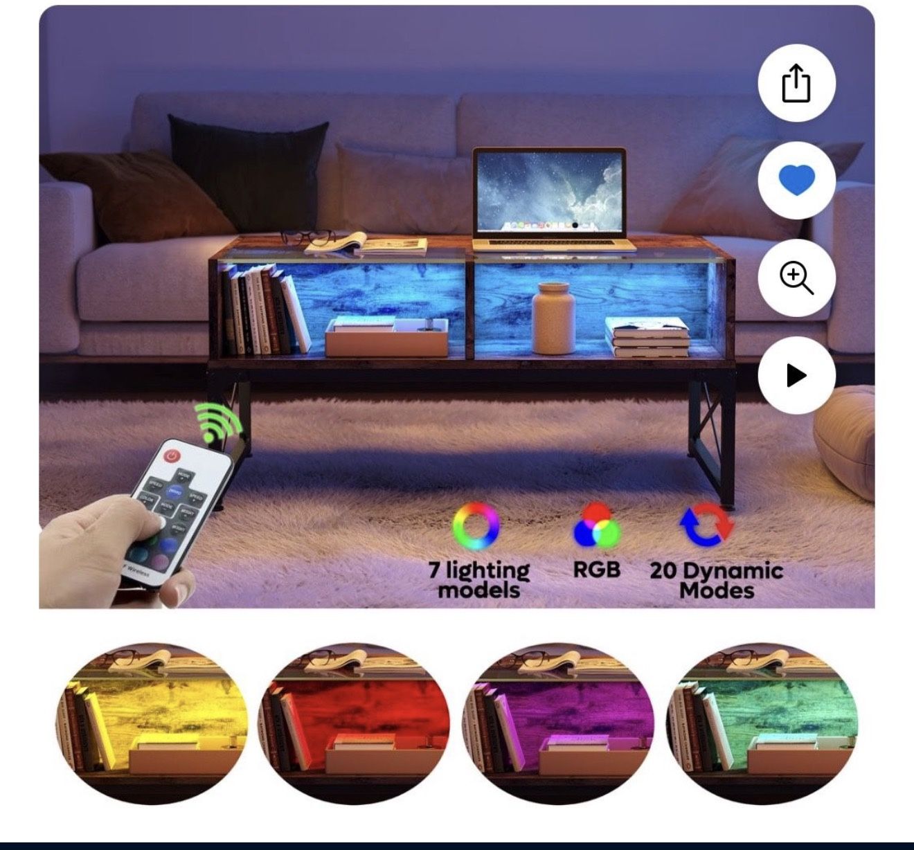 LED Light & Storage for Living Room Rustic - photo 3