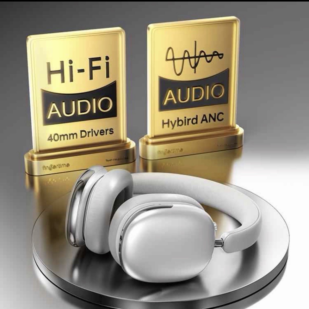 Wireless Bluetooth Over-Ear Headphones ANC 40mm Silver/Black - photo 5
