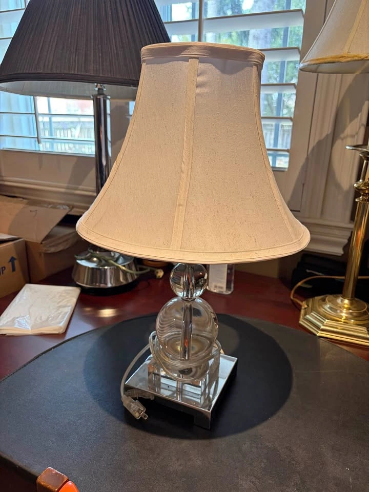 Glass & Chrome Table Lamp