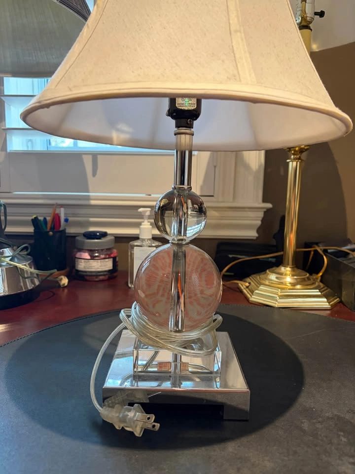 Glass & Chrome Table Lamp - photo 2