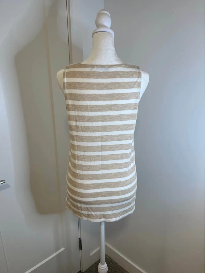RICKI’s Beige & White Striped Lace-Trim Tank Top - photo 4