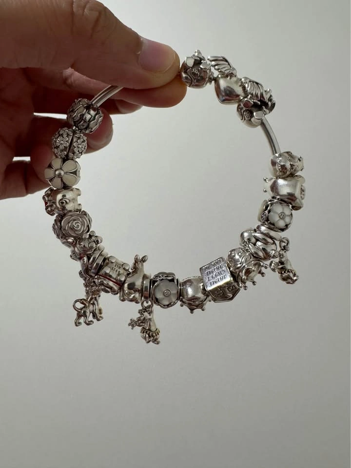 Pandora Sterling Silver Bangle Bracelet with Disney & Marvel Cha - photo 2