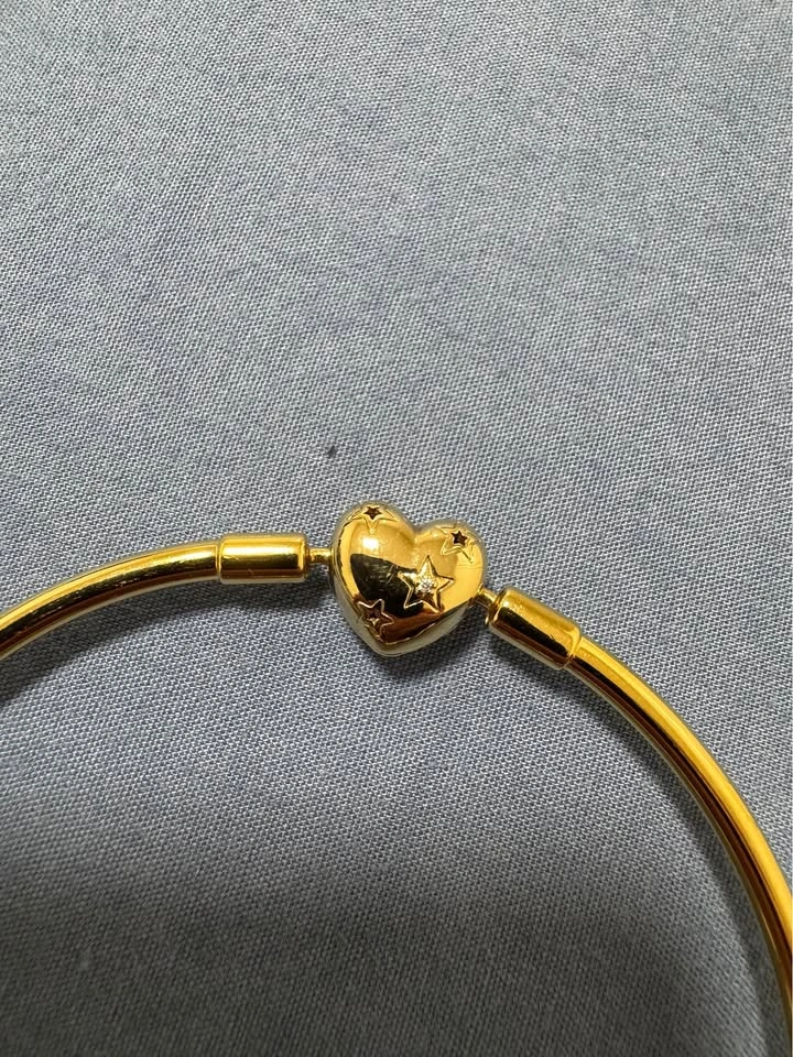 Pandora Gold Plated Bangle Bracelet with Disney Charms - photo 2