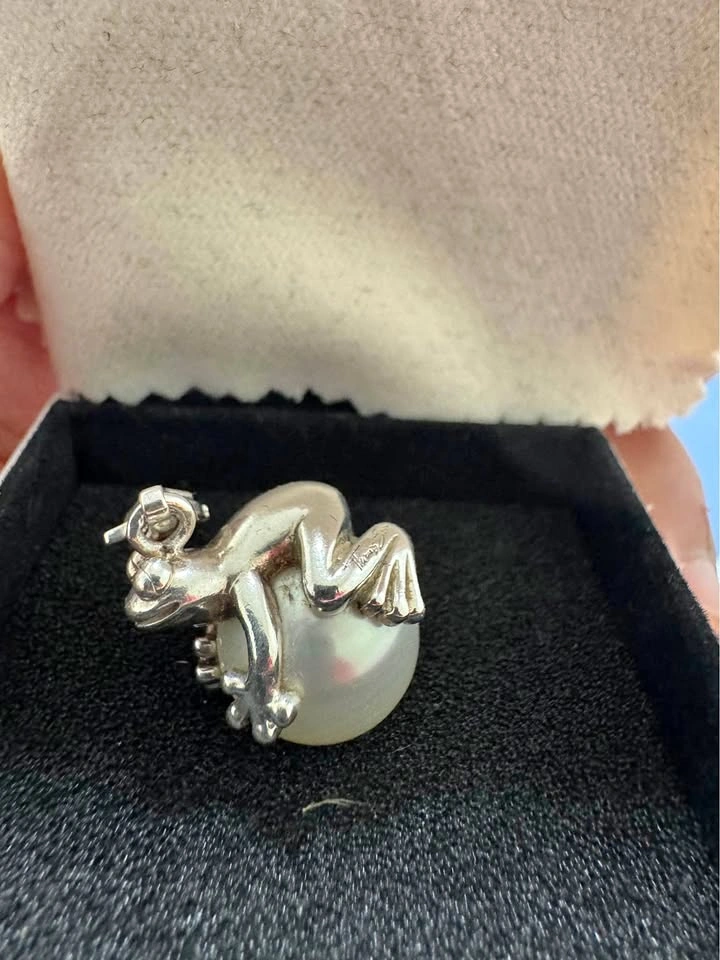 Thomas Sabo Sterling Silver Lizard Charm with Pearl