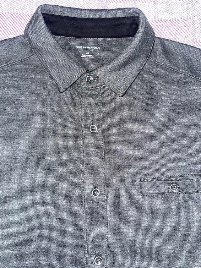 Saks Fifth Avenue Long Sleeve Grey Collar Shirt - photo 3