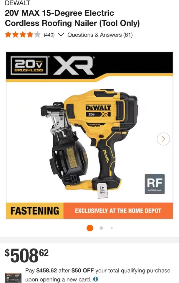 20V MAX 15-Degree Electric Cordless Roofing Nailer (Tool Only) - photo 5