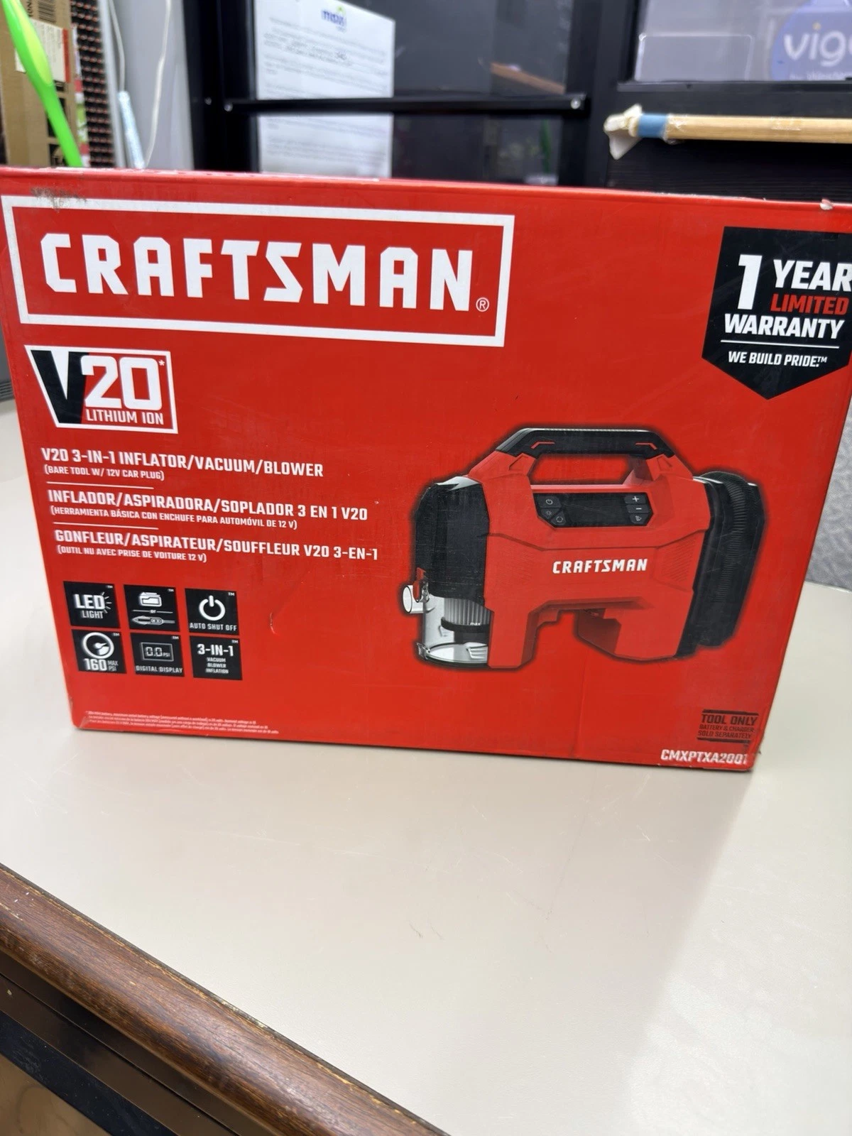 Craftsman V20 3-in-1 Inflator Vacuum Blower Digital Gauge - photo 3
