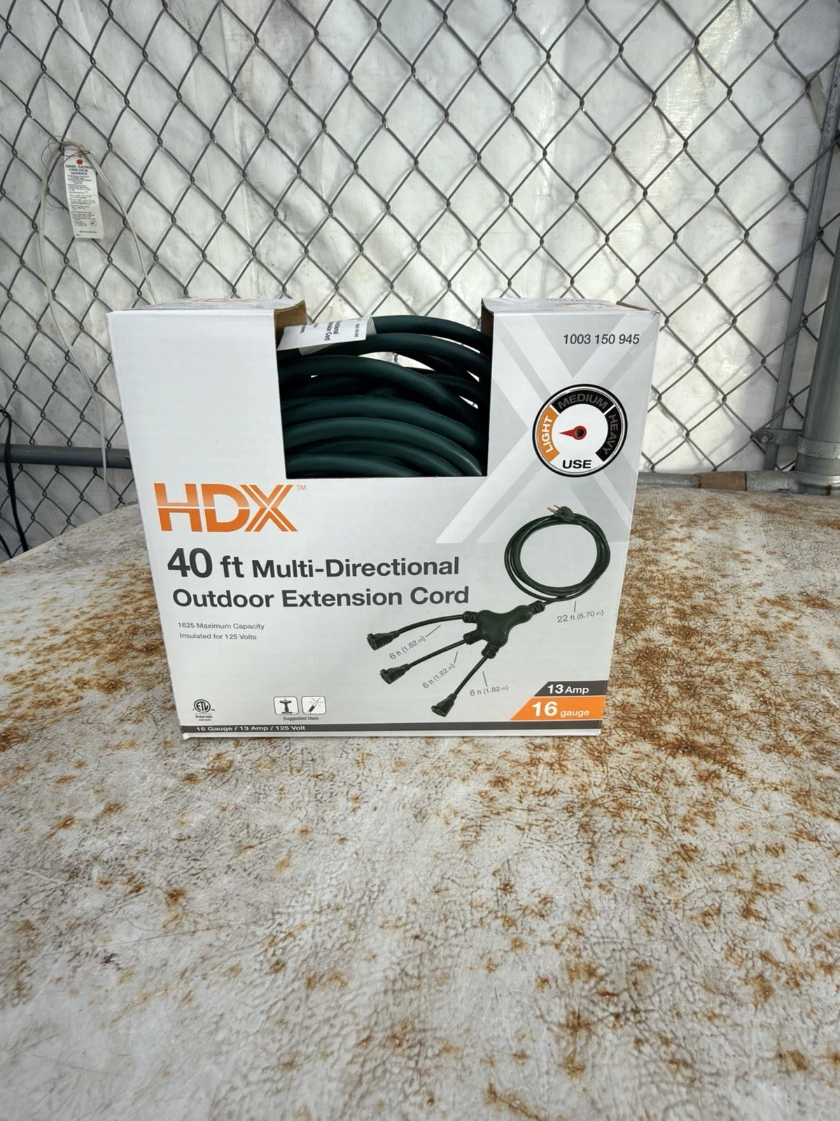 HDX 40 ft Outdoor Extension Cord - 3 Outlets, Green - photo 3