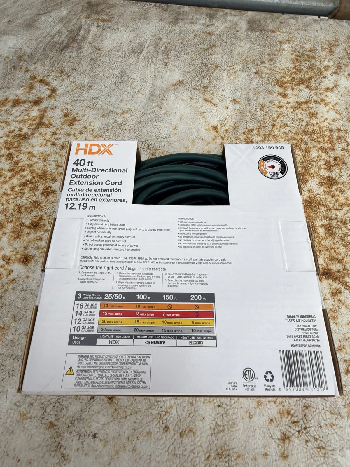 HDX 40 ft Outdoor Extension Cord - 3 Outlets, Green - photo 4