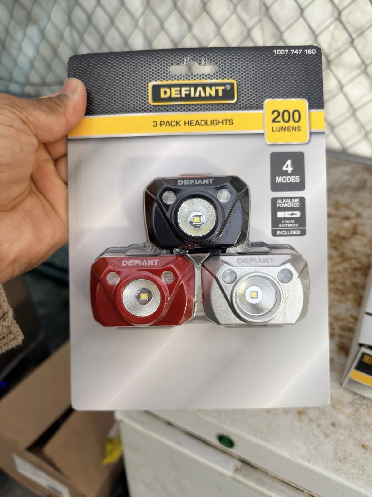 Defiant 3-Pack LED Headlamps - 200 Lumens, 4 Modes