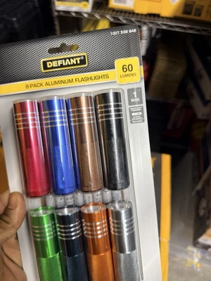 Defiant 8-Pack Aluminum LED Flashlights 60 Lumens Multicolor Bat - photo 3