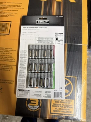 Defiant 8-Pack Aluminum LED Flashlights 60 Lumens Multicolor Bat - photo 4
