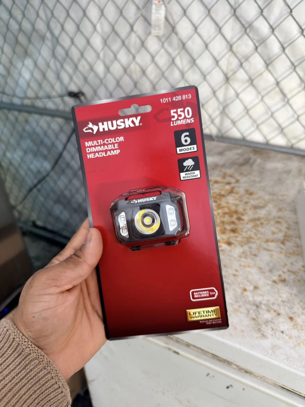 Husky LED Headlamp Multi-Color Dimmable 550 Lumens IPX4