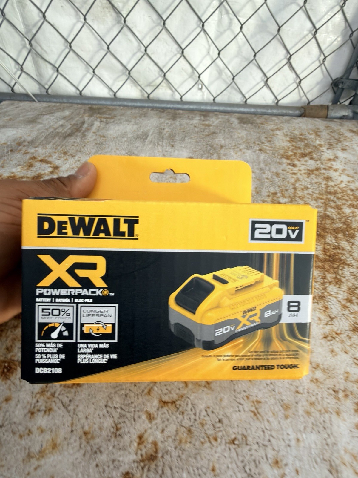 DEWALT XR Powerpack 20V 8Ah Lithium-Ion Battery DCB2108 Yellow