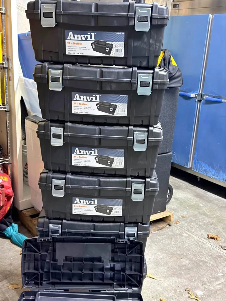 24 in. Black Plastic Tool Box