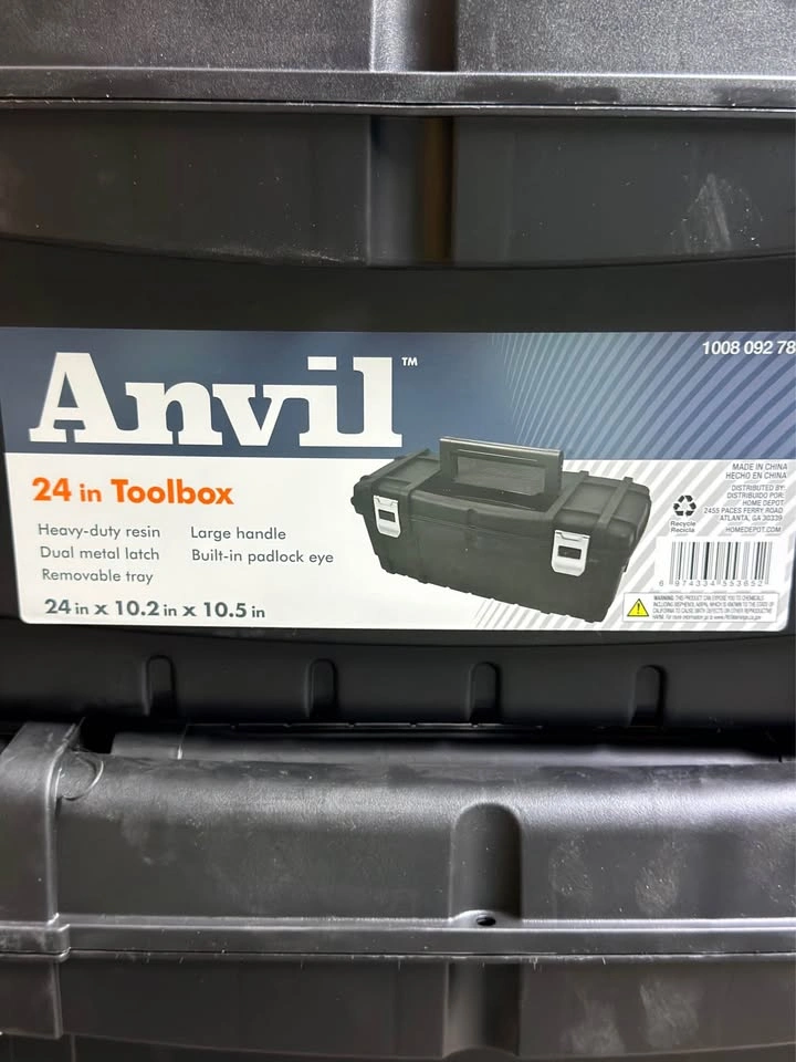 24 in. Black Plastic Tool Box - photo 3