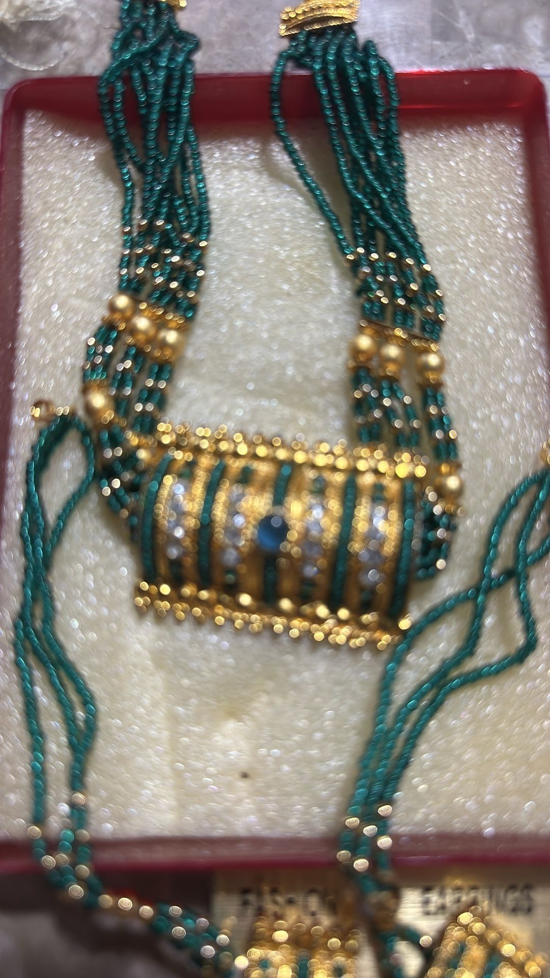 Indian Jewelry Set - Dark Green & Gold - photo 2