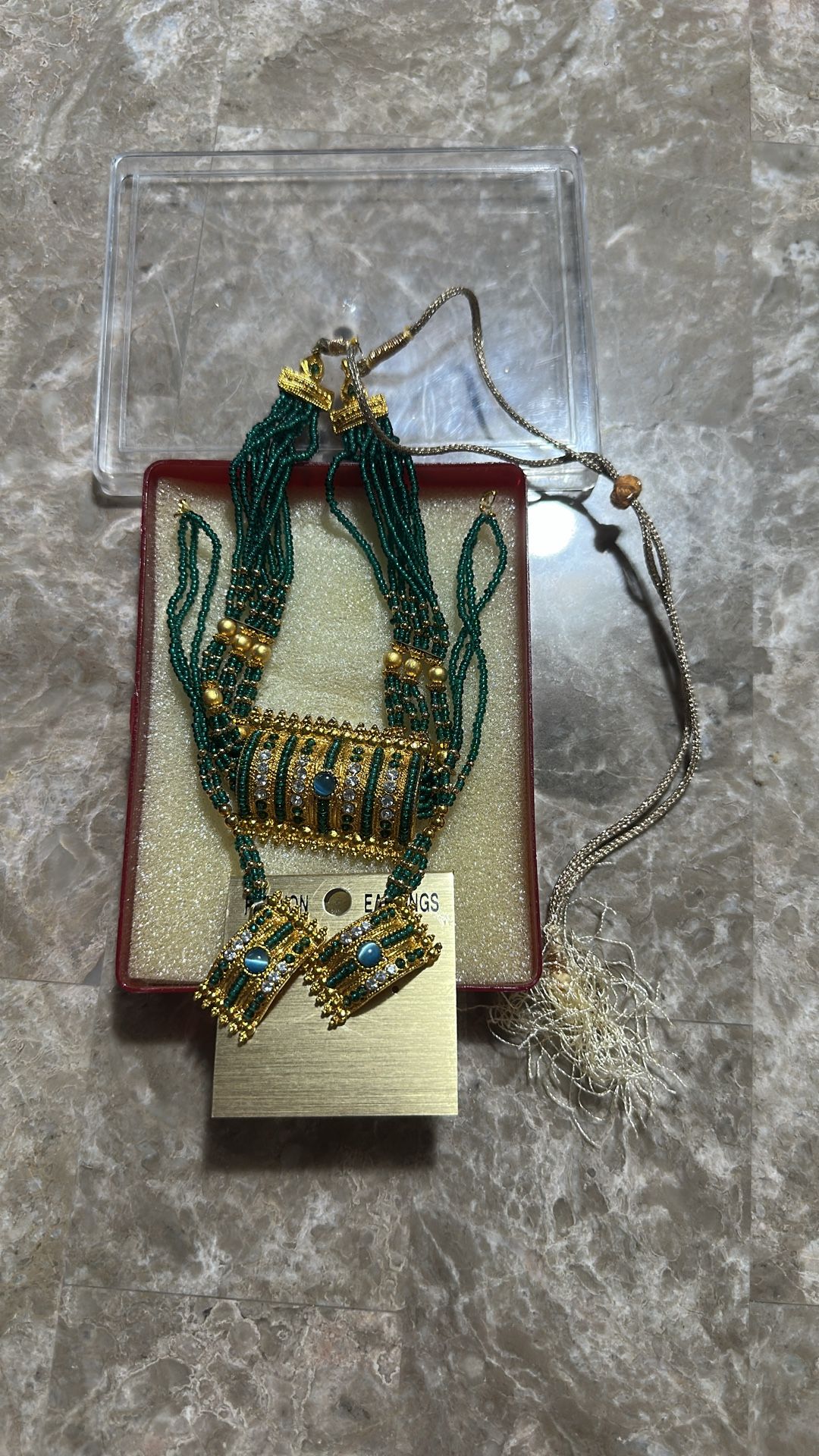 Indian Jewelry Set - Dark Green & Gold - photo 4
