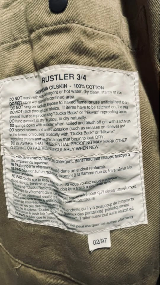 Koolah Rustler 3/4 Oil Skin Jacket - Size Large - photo 5