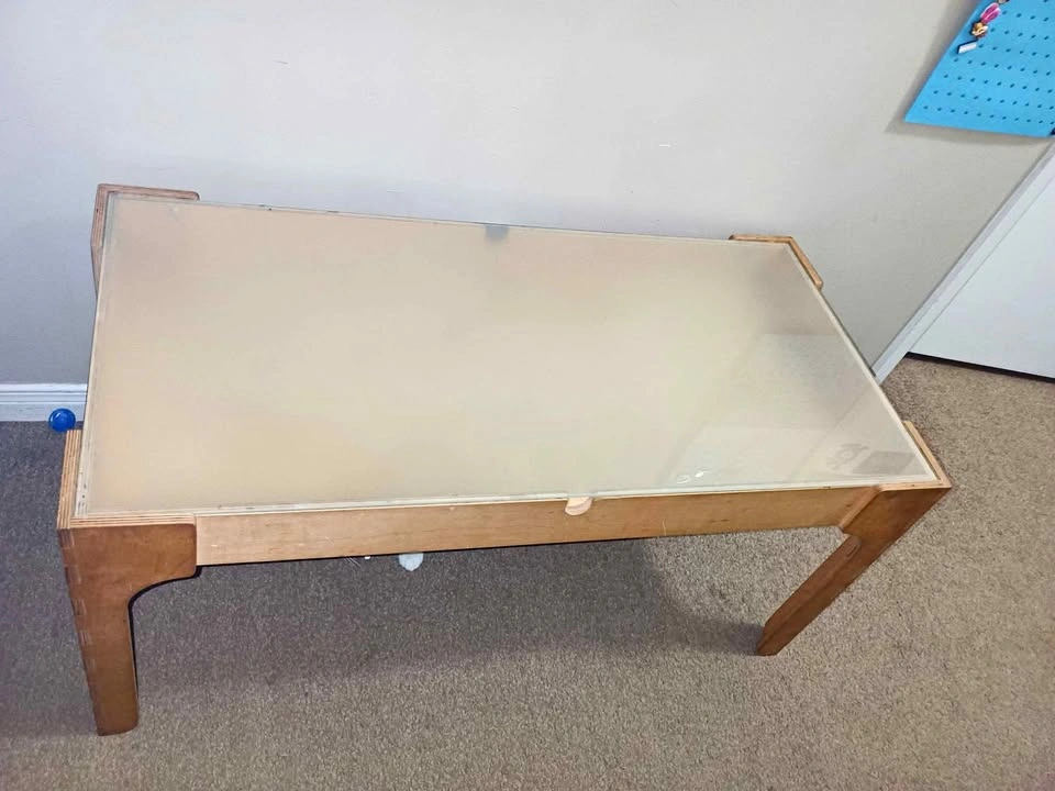 Wood and Glass Coffee Table