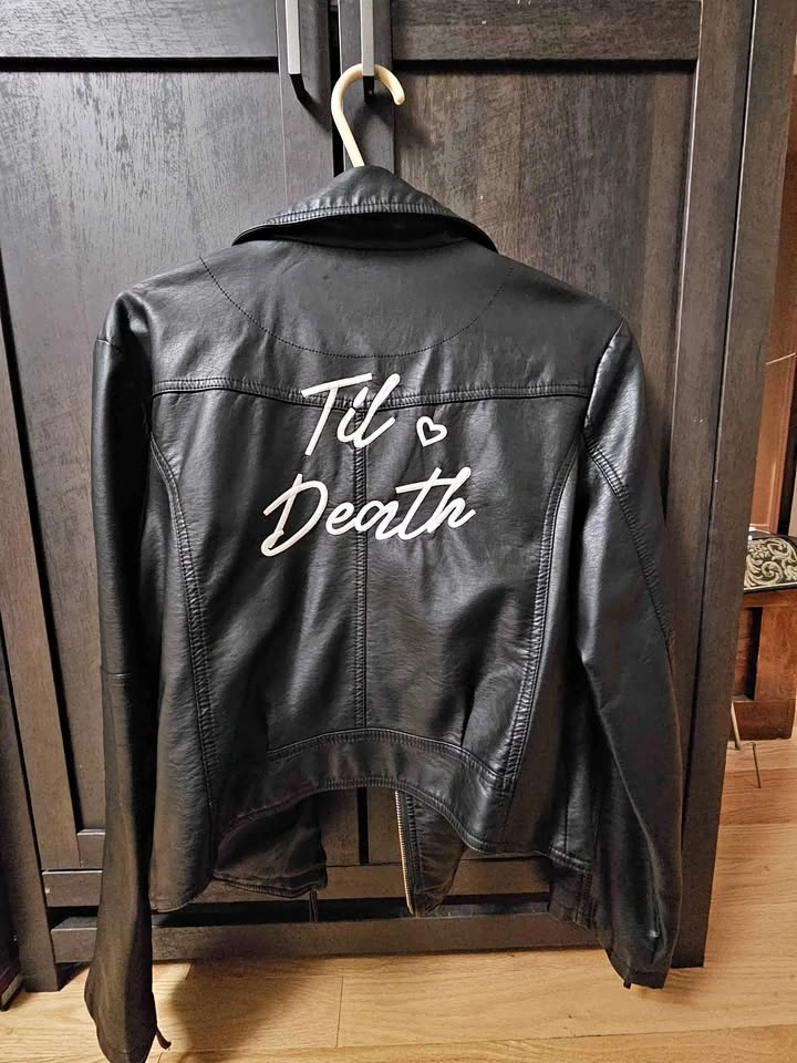 'Til Death' Black Leather Jacket