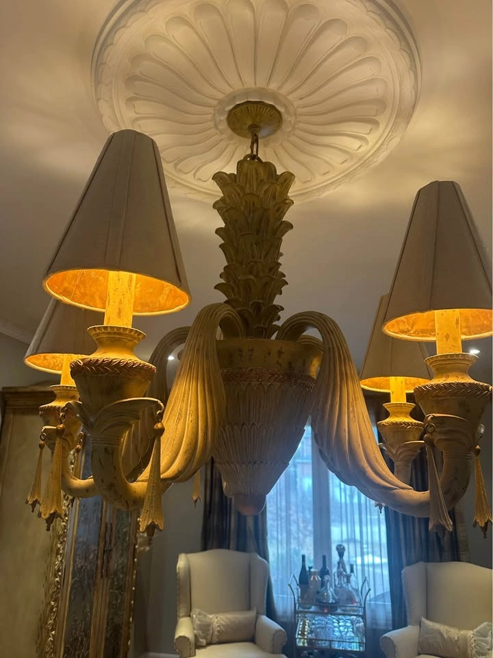 Elegant 5-Light Chandelier - Distressed Gold - photo 4