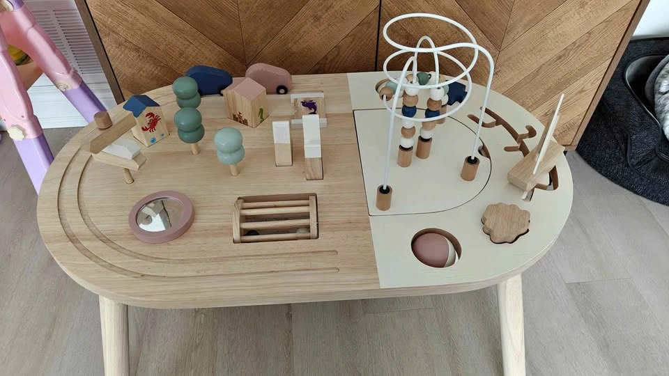 Baby wooden activity table