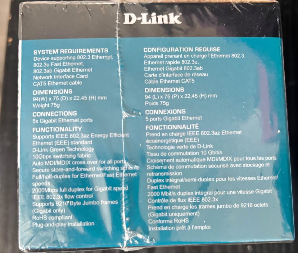 D-Link 5 Port Gigabit Ethernet Switch - New - photo 3